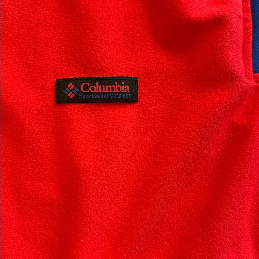 Vtg 90s Columbia Radial Sleeve color block full zip up fleece jacket sz med.